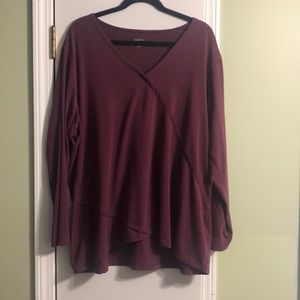 J Jill long sleeved tee with asymmetrical detail
